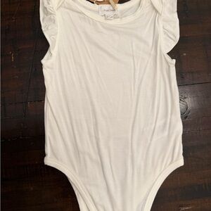 NWT 12-18 Months Angel Dear Cream Ruffle Sleeve Bodysuit
